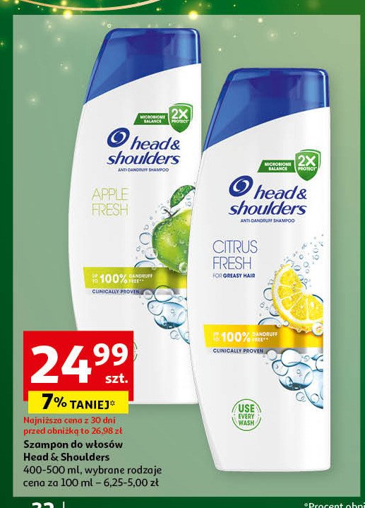 Szampon do włosów apple fresh Head&shoulders promocja w Auchan