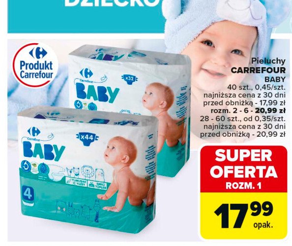 Pieluchy dla dzieci 5 Carrefour baby promocja