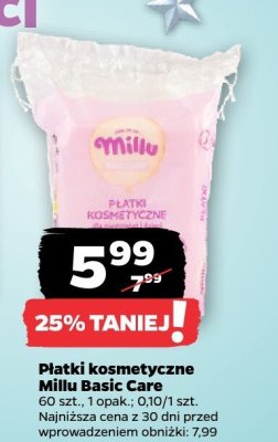 Płatki kosmetyczne Millu Basic Care 60 szt. promocja w Netto