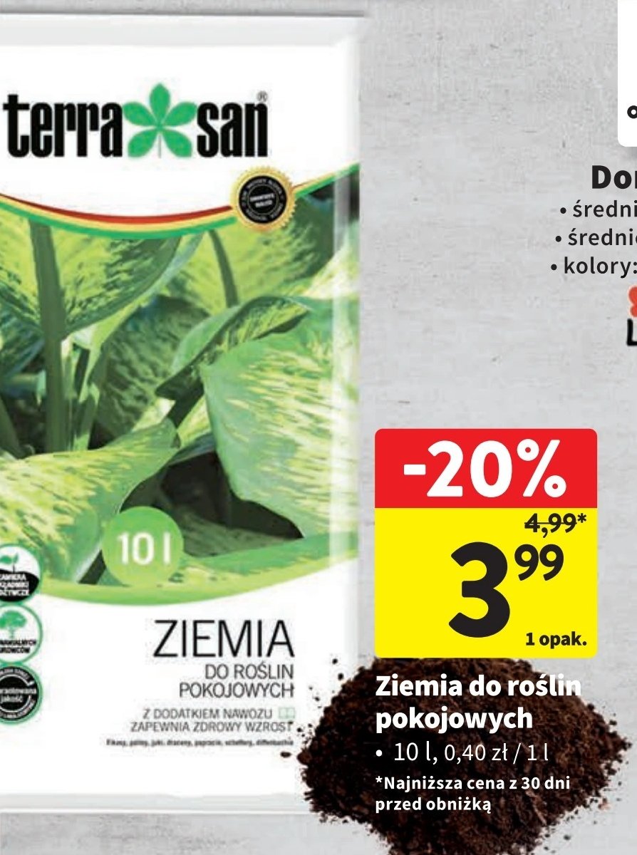 Ziemia do roślin pokojowych TERRA SAN promocja w Intermarche