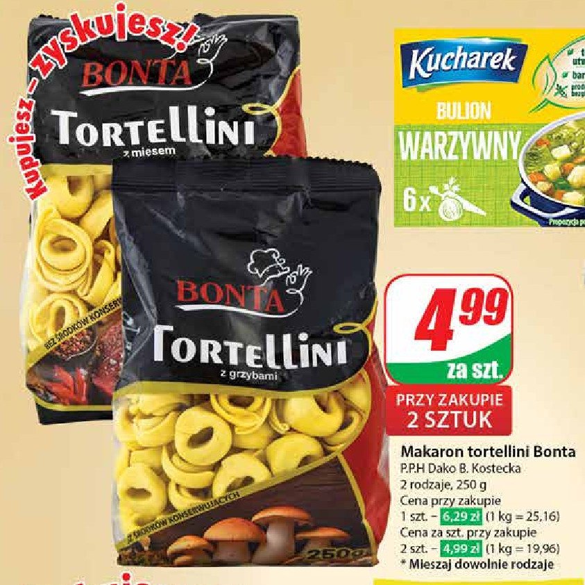 Tortellini z grzybami Bonta promocja w Dino