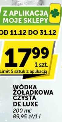 Wódka Żołądkowa Czysta De Luxe promocja w Groszek