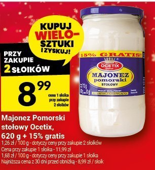 Majonez Pomorski słoikowy Ockeln, 640 g + 15% gratis promocja w Twój Market