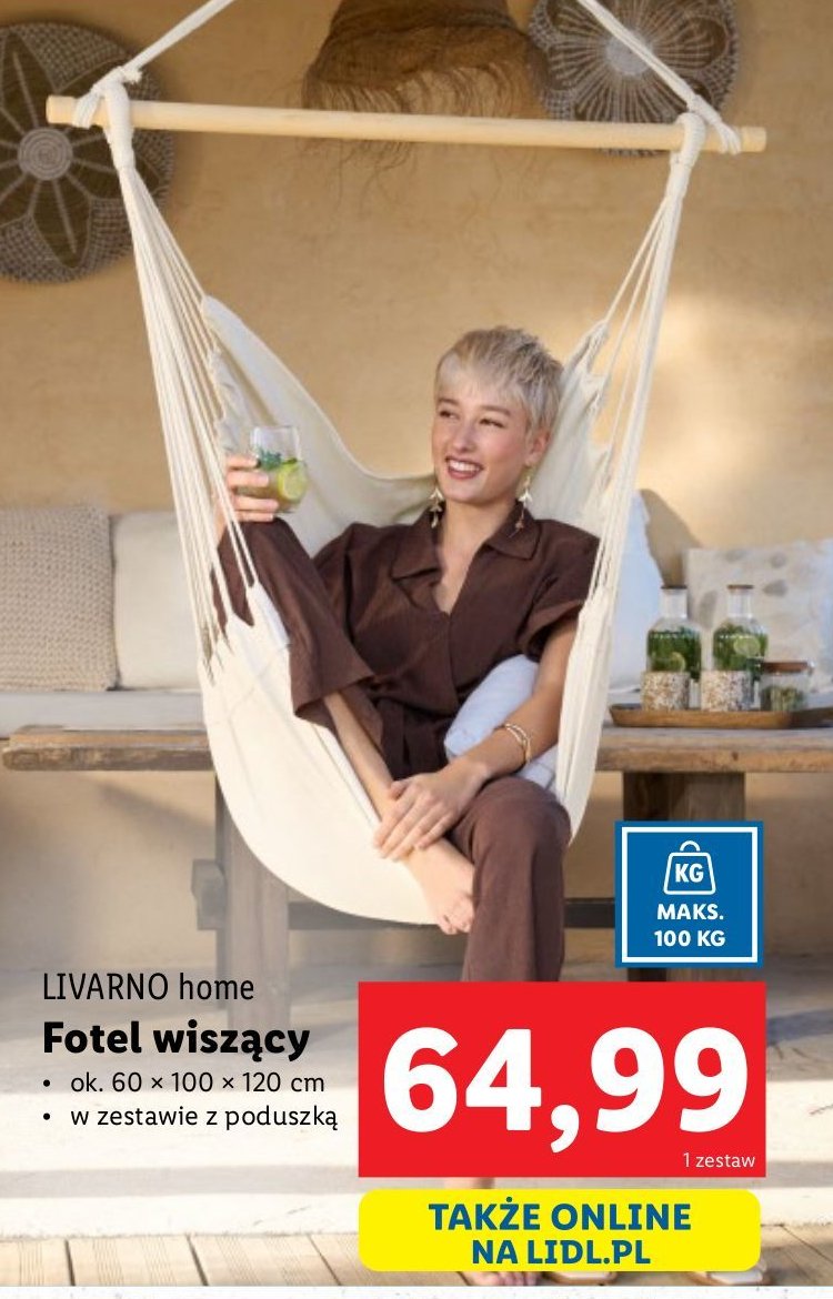 Fotel wiszący LIVARNO HOME promocja w Lidl