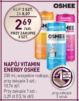 Napój witaminy i minerały Oshee vitamin water promocja