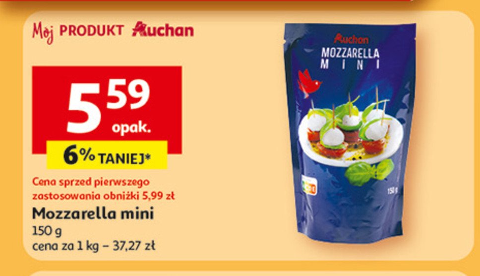 Mozzarella mini Auchan promocja w Auchan
