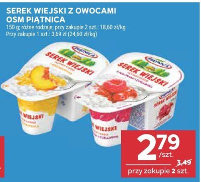 Serek wiejski z owocami OSM Piątnica różne rodzaje promocja w Stokrotka