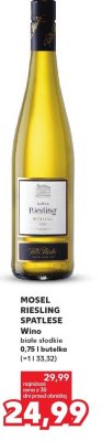 Wino Mosel Riesling Spatlese białe słodkie promocja w Kaufland
