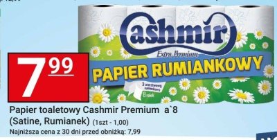 Papier toaletowy Cashmir Premium a'8 (Satine, Rumianek) promocja w Hitpol