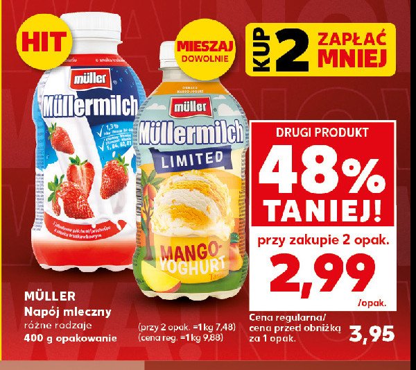 Nap贸j mleczny mango-yoghurt Mullermilch limited promocja