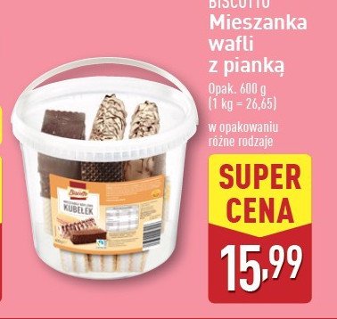 Mieszanka wafli w czekoladzie Biscotto promocja w Aldi