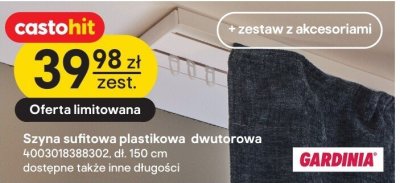 Szyna sufitowa plastikowa dwutorowa GARDINIA promocja w Castorama