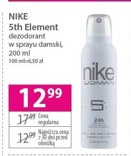 Dezodorant Nike 5th element woman Nike cosmetics promocja