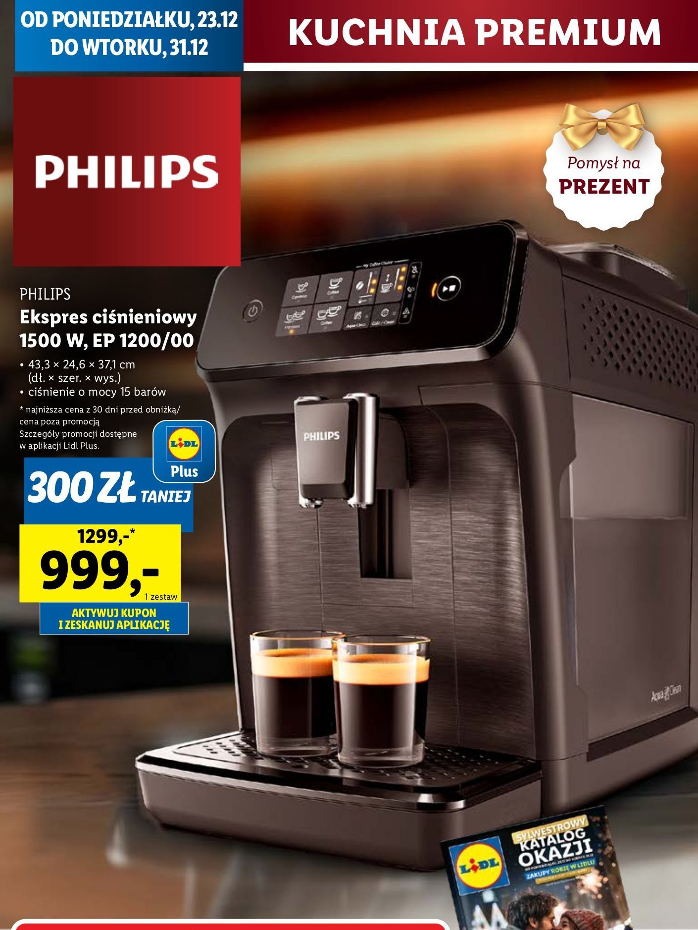 Ekspres ciśnieniowy ep1200/00 Philips promocja