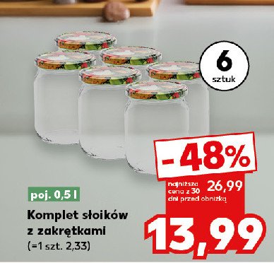 Słoiki 500 ml z zakrętkami promocja w Kaufland