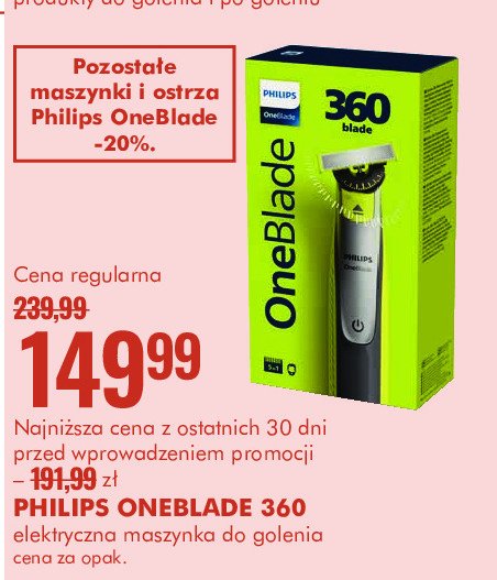 Golarka hybrydowa qp2520/30 Philips oneblade promocja w Super-Pharm