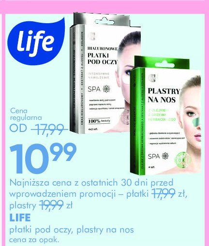 Płatki pod oczy hialuronowe Life spa Life (super-pharm) promocja w Super-Pharm