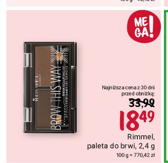 Paleta do brwi 002 mid brown Rimmel brow this way promocja