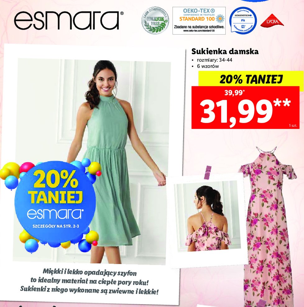 Sukienka z szyfonu 34-44 Esmara promocja