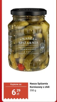 Korniszony z chili Nasza Spiżarnia promocja w Biedronka