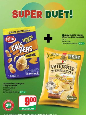 Orzeszki w skorupce Crispers Felix promocja w Dino