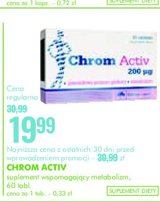 Tabletki CHROM ACTIV promocja