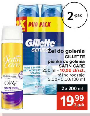 Żel do golenia violet swirl Gillette satin care promocja