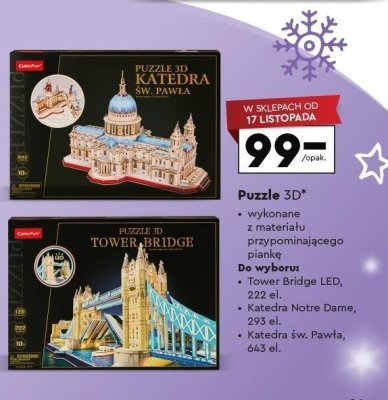 Puzzle 3D z materiału piankowego, różne rodzaje promocja w Biedronka