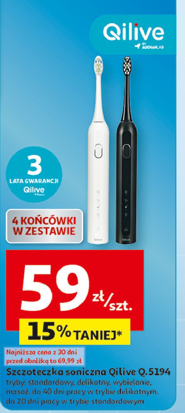 Szczoteczka soniczna q.5194 Qilive promocja w Auchan