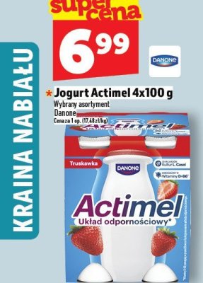 Jogurt Actimel Danone 4x100 g promocja w TOPAZ