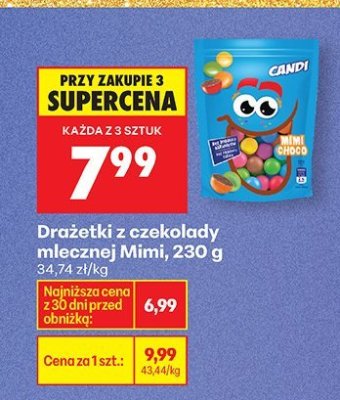 Drażetki z czekolady Mimi, Candi, 230 g promocja w Biedronka