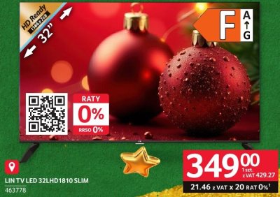 Telewizor LED LIN 32LHD1810 SLIM promocja w Selgros
