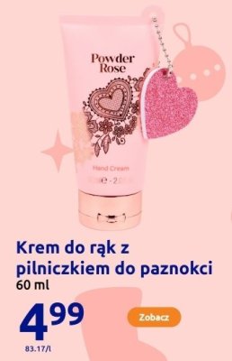 Krem do rąk z pilniczkiem do paznokci Powder Rose promocja w Action