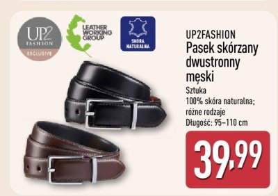 Pasek skórzany dwustronny męski UP2FASHION promocja w Aldi