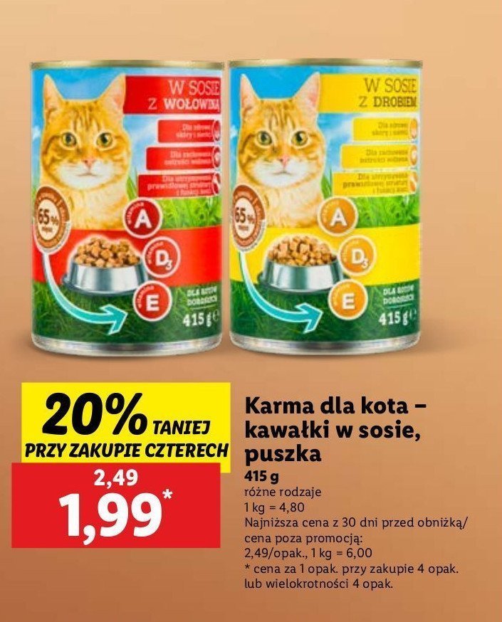 Karma dla kota w sosie z wo艂owin膮 promocja
