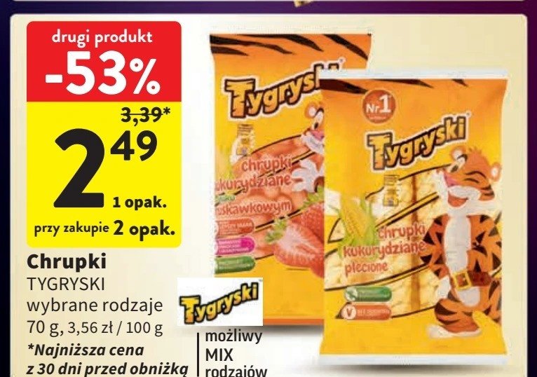 Chrupki kukurydziane truskawkowe Tygryski promocja