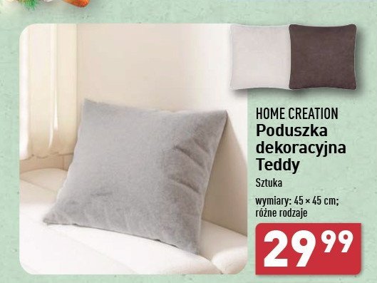 Poduszka teddy 45 x 45 cm Home creation promocja w Aldi