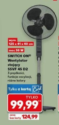 Wentylator podłogowy 40 cm czarny Switch on promocja