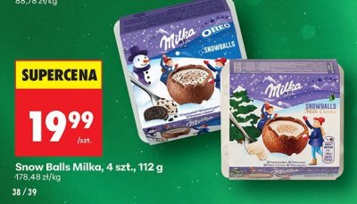 Snow Balls Milka, 4 szt., 112 g promocja w Biedronka