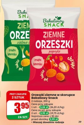 Chipsy ziemne orzeszki Bakaliowy Snack promocja w Dino