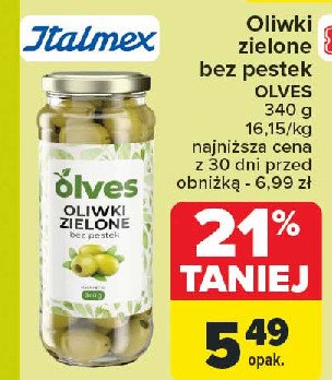 Oliwki bez pestek zielone Olves promocja w Carrefour