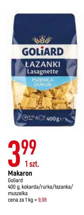 Makaron durum 艂azanki Goliard promocja
