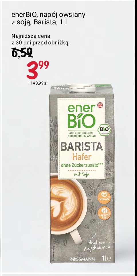 Napój barista z zielonego groszku Enerbio promocja