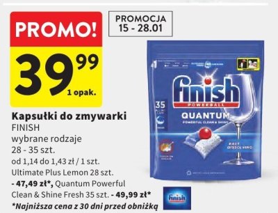 Kapsułki do zmywarki FINISH wybrane rodzaje promocja w Intermarche