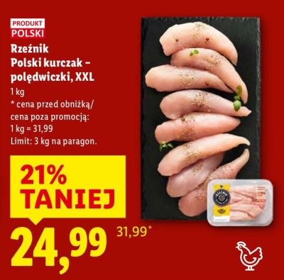 Rzeźnik Polski kurczak - polędwiczki XXL promocja w Lidl