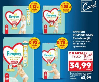 Pieluchy pieluchomajtki 6 Pampers premium care pants promocja