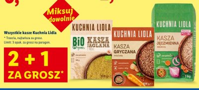 Wszystkie kasze Kuchnia Lidla 2+1 ZA 1 GROSZ promocja w Lidl