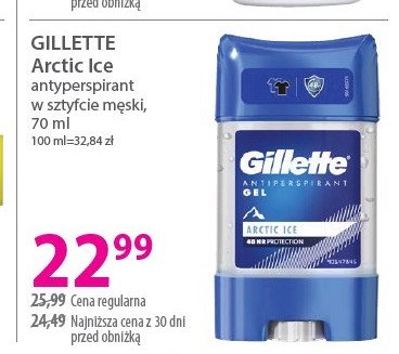 Dezodorant arctic ice Gillette 3x promocja