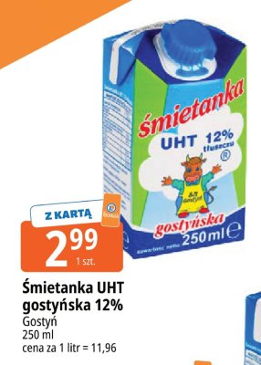 Śmietanka UHT gostyńska 12% Gostyń promocja w Leclerc