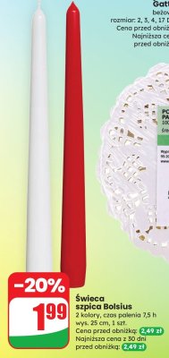 Świeca szpica Bolsius promocja w Dino